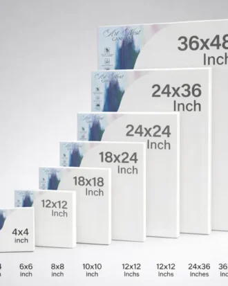 ARTIST PAINTING CANVAS BOARD – MULTIPLE SIZES (4x4 to 36x48 INCH) | PRIMED COTTON CANVAS FOR ACRYLIC, OIL & ART PAINTING | PROFESSIONAL ART CANVAS FRAME