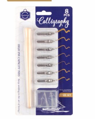 Calligraphy Nib Pen Set With Wooden Holder 8 Pcs